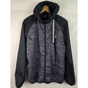 Callaway Jacket Men's Size Medium Gray Mesh Lined Full Zip Windbreaker Hooded